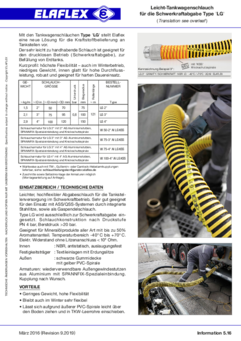 Lightweight Gravity Discharge<br />Road Tanker Hose Type 'LG'