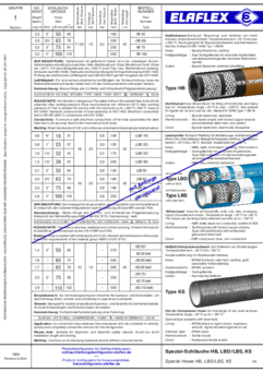 Special Hoses HB, LBD/LBS, KS