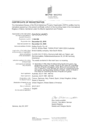 Certification of Registration GASGUARD Nozzles