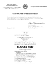 Certificate of Registration Trade Name 'ELAFLEX HIBY'