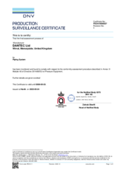 PED Certificate of Dantec, UK